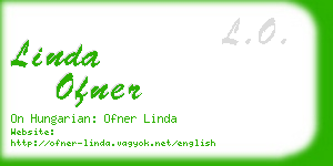 linda ofner business card